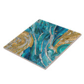 アクアマリンリバー抽象芸術モザイクアート タイル (側面)