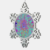 アクアマリンレインボーカラー抽象芸術ダリアフラワー スノーフレークピューターオーナメント (右)