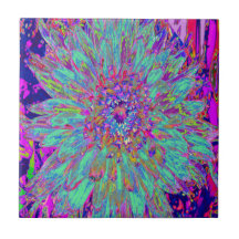 アクアマリンレインボーカラー抽象芸術ダリアフラワー