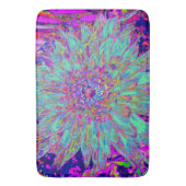 アクアマリンレインボーカラー抽象芸術ダリアフラワー バスマット (正面縦)