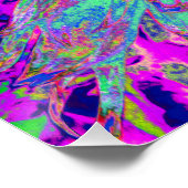 アクアマリンレインボーカラー抽象芸術ダリアフラワー ポスター (コーナー)