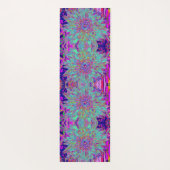 アクアマリンレインボーカラー抽象芸術ダリアフラワー ヨガマット (裏面)