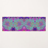 アクアマリンレインボーカラー抽象芸術ダリアフラワー ヨガマット (正面(横))