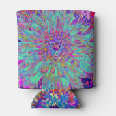 アクアマリンレインボーカラー抽象芸術ダリアフラワー 缶クーラー (裏面)