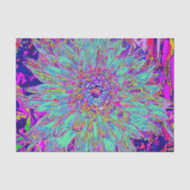 アクアマリンレインボーカラー抽象芸術ダリアフラワー 薄葉紙
