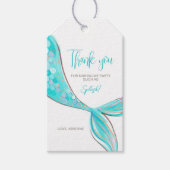 アクアマリン人魚の尾パーティーギフトタグ ギフトタグ (正面)