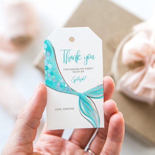 アクアマリン人魚の尾パーティーギフトタグ ギフトタグ