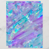 アクアマリン及びアメジストクリスタルスクラップブック紙 (正面/裏面)