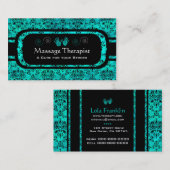 アクアマリン及び黒 名刺 (正面/裏面)