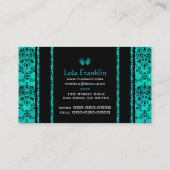 アクアマリン及び黒 名刺 (裏面)