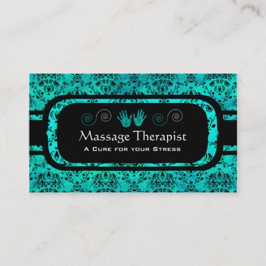 アクアマリン及び黒 名刺 (正面)