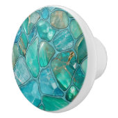 アクアマリン小石 セラミックノブ (右)