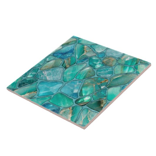 アクアマリン小石 タイル (側面)