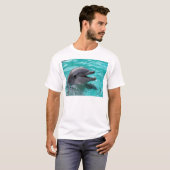 アクアマリン水のイルカの頭部 Tシャツ (正面フル)
