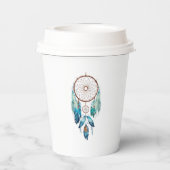 アクアマリン水の色ドリームキャッチャー赤ちゃんシャワー 紙コップ (裏面)