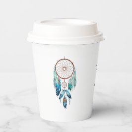 アクアマリン水の色ドリームキャッチャー赤ちゃんシャワー 紙コップ