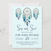 アクアマリン水の色ドリームキャッチャーSIPと参照 招待状 (正面)