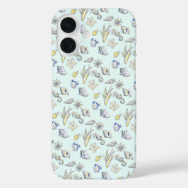 アクアマリン海の生物 iPhone 16ケース