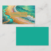 アクアマリン熱帯ビーチ抽象芸術 名刺 (正面/裏面)