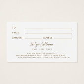 アクアマリン瑪瑙ギフトカード (裏面)