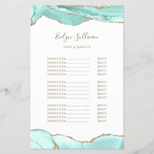 アクアマリン瑪瑙プライスリストフライヤー チラシ (正面)