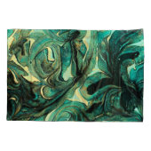 アクアマリン絵を描アクリル：抽象芸術背景。 枕カバー (裏面)