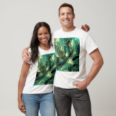 アクアマリン絵を描アクリル:抽象芸術背景。 Tシャツ (ユニセックス)
