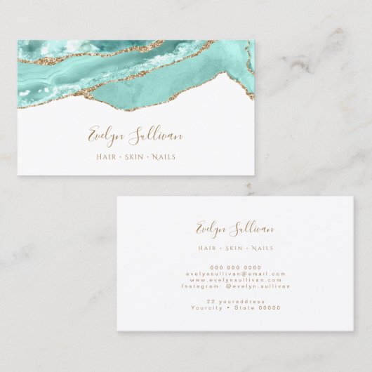 アクアマリン酸エステル名刺 名刺 (正面/裏面)