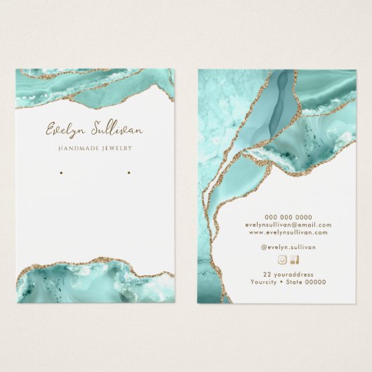 アクアマリン酸ジュエリー表示カード (正面&裏面)