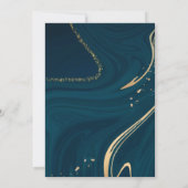 アクアマリン金ゴールドアルコールインク80thバースデーパーティー 招待状 (裏面)