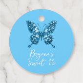 アクアマリン クリスタル ブルー バタフライ 3月 誕生石 フェイバータグ (裏面)