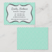 アクアマリン チェvron; ジグザグ 名刺 (正面/裏面)