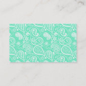 アクアマリン パイズリー レトロ チョークボード 名刺 (裏面)