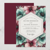 アクアマリン ブルーム ウェディング 招待状 (正面/裏面)