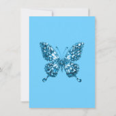 アクアマリン ブルー バタフライドレス 3月 誕生石 招待状 (裏面)