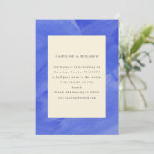 アクアマリン ブルー 水彩 ミニマル ウェディング 招待状 (スタンド正面)