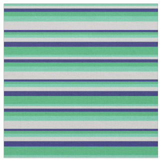 アクアマリン、ライトグレー、ミッドナイトブルー&シーグリーン ファブリック