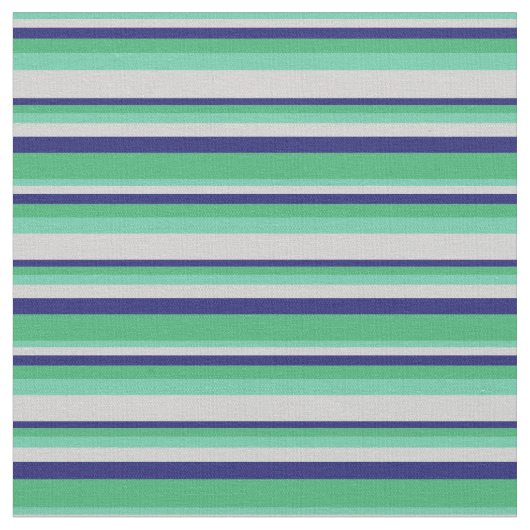 アクアマリン、ライトグレー、ミッドナイトブルー&シーグリーン ファブリック (クローズアップ)