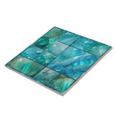 アクアマリン – 幾何学的コラージュ タイル (側面)