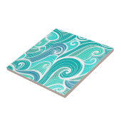 アクアマリン，緑，ターコイズ，青，白，ミント，波，t タイル (側面)