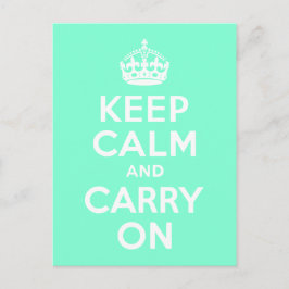 アクアマリン Keep Calm and Carry On ポストカード