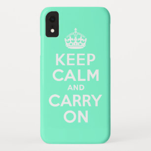 アクアマリンKeep Calm and Carry On iPhone XRケース