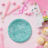 アクアマルブル紙デザイン ペーパープレート (パーティー)