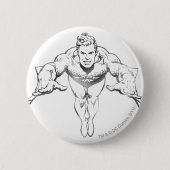 アクアマンが前に出る体重 缶バッジ (正面)
