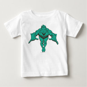 アクアマンが前へ飛び出す - ティール ベビーTシャツ