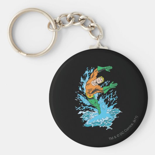 アクアマンが波に飛び込む キーホルダー (正面)