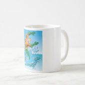 アクアマンが海から飛び出す コーヒーマグカップ (正面右)