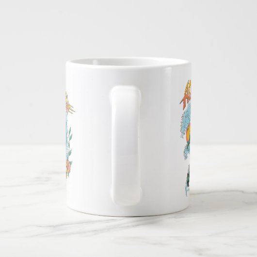 アクアマンとトライデントライジングサーフグラフィック ジャンボコーヒーマグカップ (裏面)