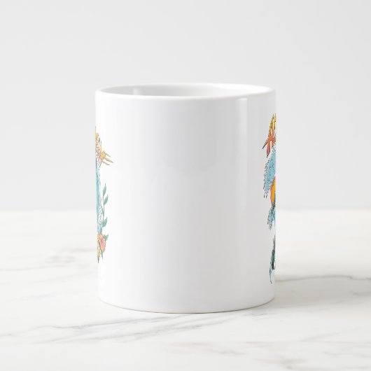 アクアマンとトライデントライジングサーフグラフィック ジャンボコーヒーマグカップ (正面)