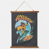 アクアマンとトライデントライジングサーフグラフィック 吊り下げ型タペストリー (正面)